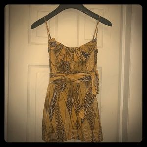 BCBGMaxAzria Yellow Floral Summer top XXS
